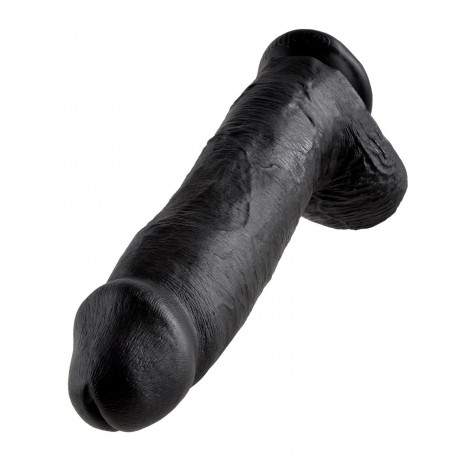 Чёрный фаллоимитатор-гигант 12" Cock with Balls - 30,5 см.