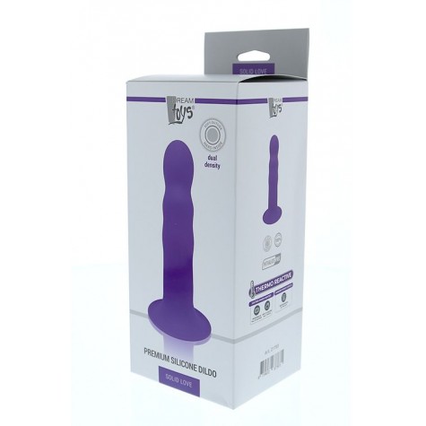 Фиолетовый фаллоимитатор-реалистик PREMIUM RIBBED DILDO - 18 см.