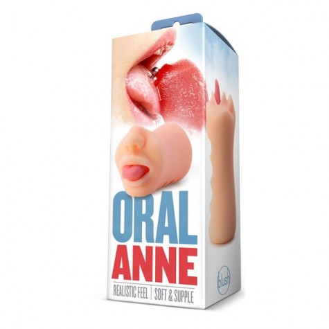 Телесный мастурбатор-ротик с язычком Oral Anne