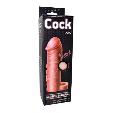 Фаллоудлинитель с кольцом COCK size L - 16,5 см.